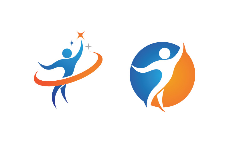 Healthy life Human fit sport logo sign illustration v.63 Logo Template