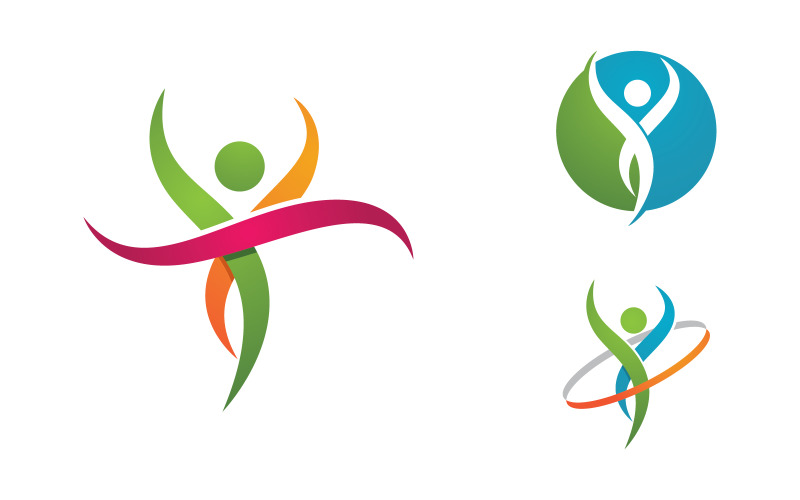Healthy life Human fit sport logo sign illustration v.66 Logo Template