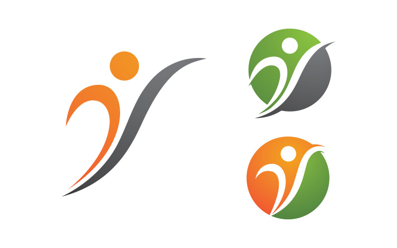 Healthy life Human fit sport logo sign illustration v.6 Logo Template