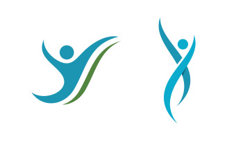 Healthy life Human fit sport logo sign illustration v.72