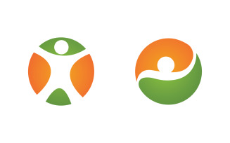 Healthy life Human fit sport logo sign illustration v.80