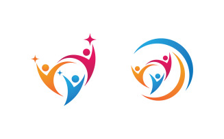 Human care adoption group network and social logo design v.14