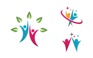 Human care adoption group network and social logo design v.26