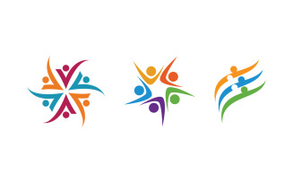 Human care adoption group network and social logo design v.5