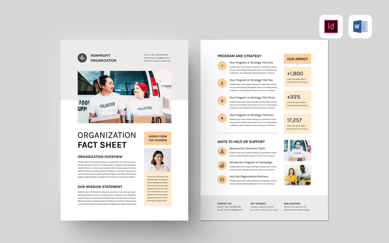 Nonprofit Organization Fact Sheet Corporate Identity