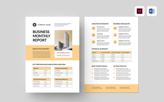 Business Monthly Report Template