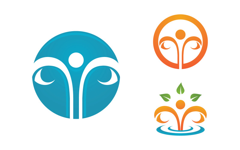 Healthy life Human fit sport logo sign illustration v.17 Logo Template