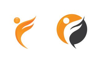 Healthy life Human fit sport logo sign illustration v.58