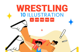 10 Wrestling Sport Illustration