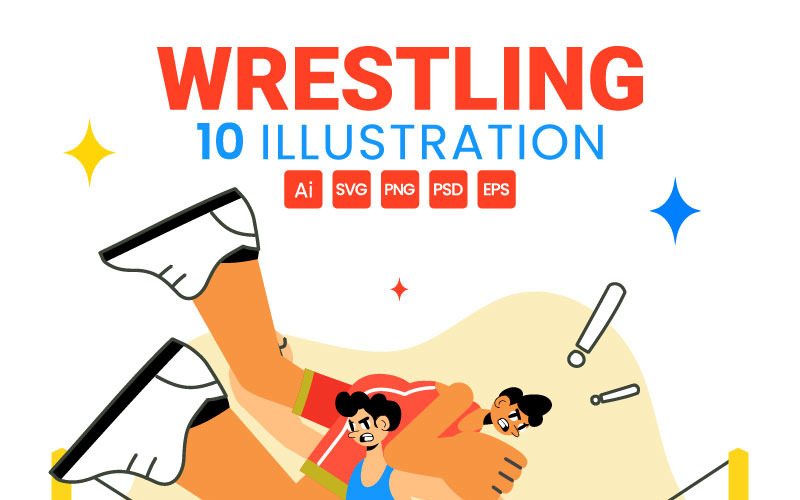 10 Wrestling Sport Illustration