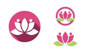 Lotus flower Logo Beauty Salon Cosmetic skincare vector icon design v.95