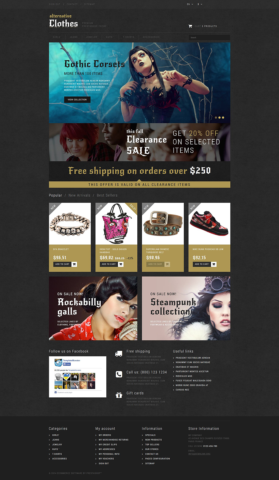 Alternative Clothing Store PrestaShop Theme New Screenshots BIG