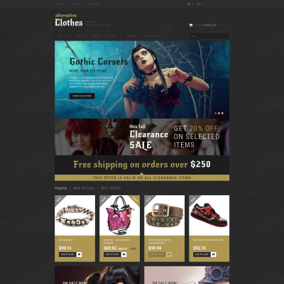 Alternative Clothing Store Tema PrestaShop №52150 #52150