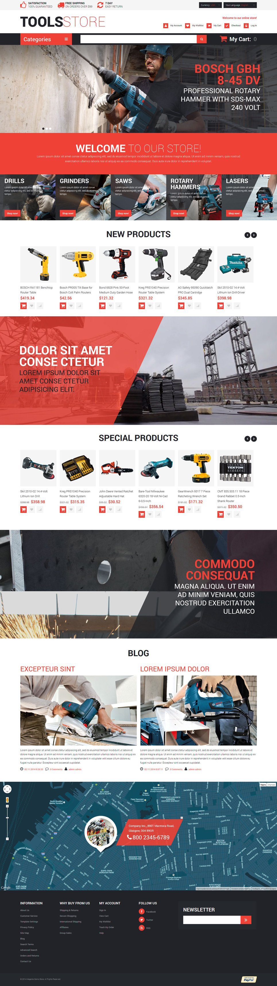 Contractor Tools Magento Theme New Screenshots BIG