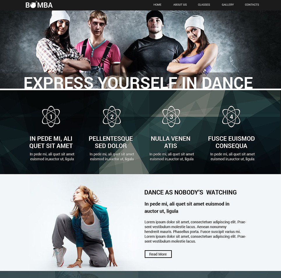 Dance Studio Responsive Website Theme Big Screenshot Dance Studio Responsive Website Template New Screenshots BIG