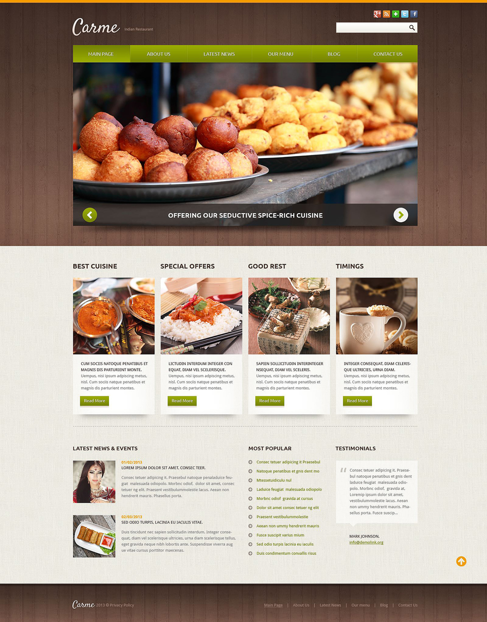 Indian Restaurant Responsive Joomla Template New Screenshots BIG