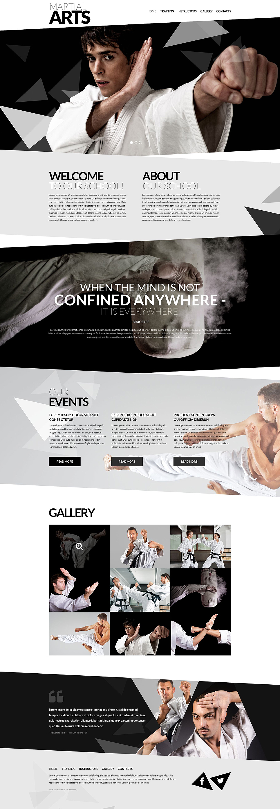 Martial Arts Responsive Website Template New Screenshots BIG