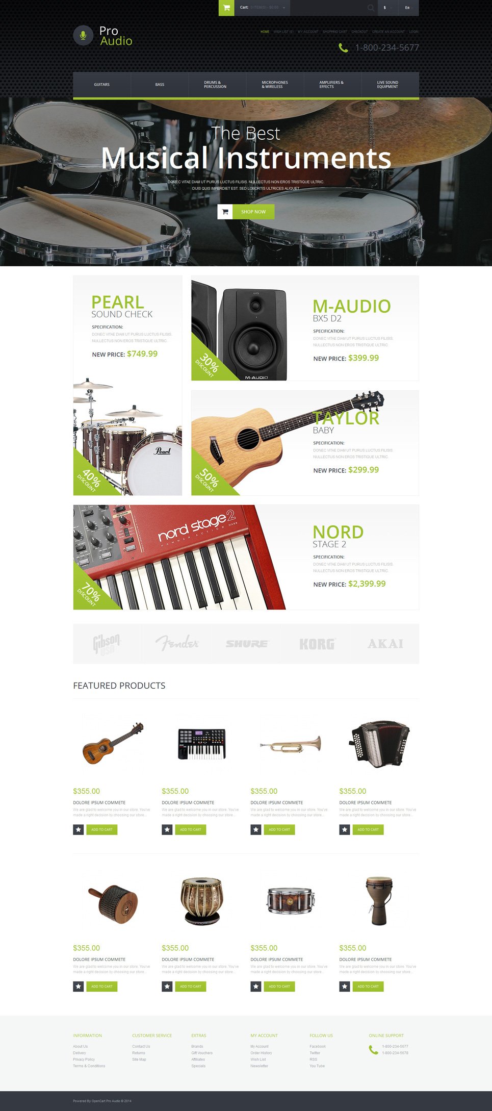 Music Gear OpenCart Template New Screenshots BIG