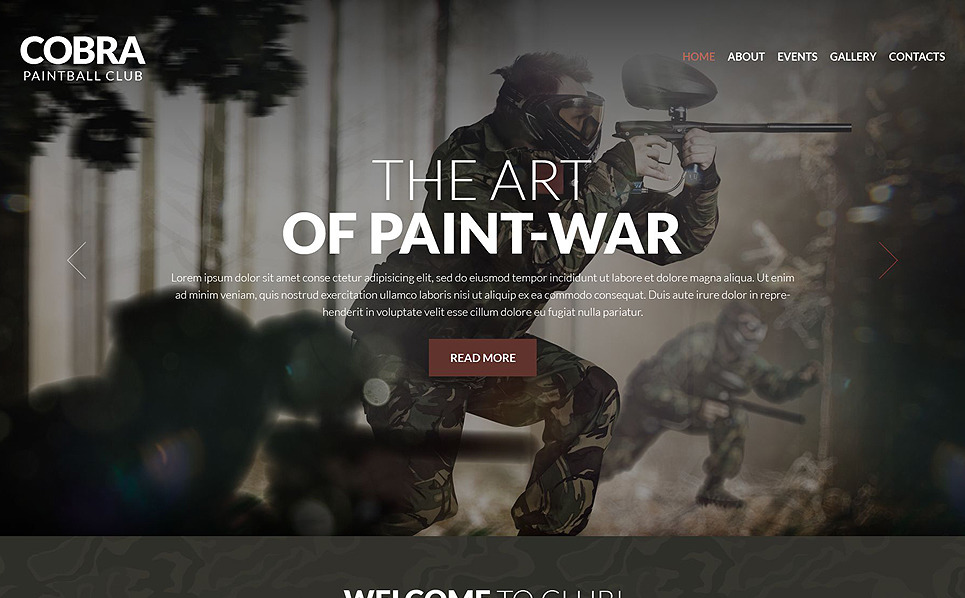Paintball Responsive site Template 52142