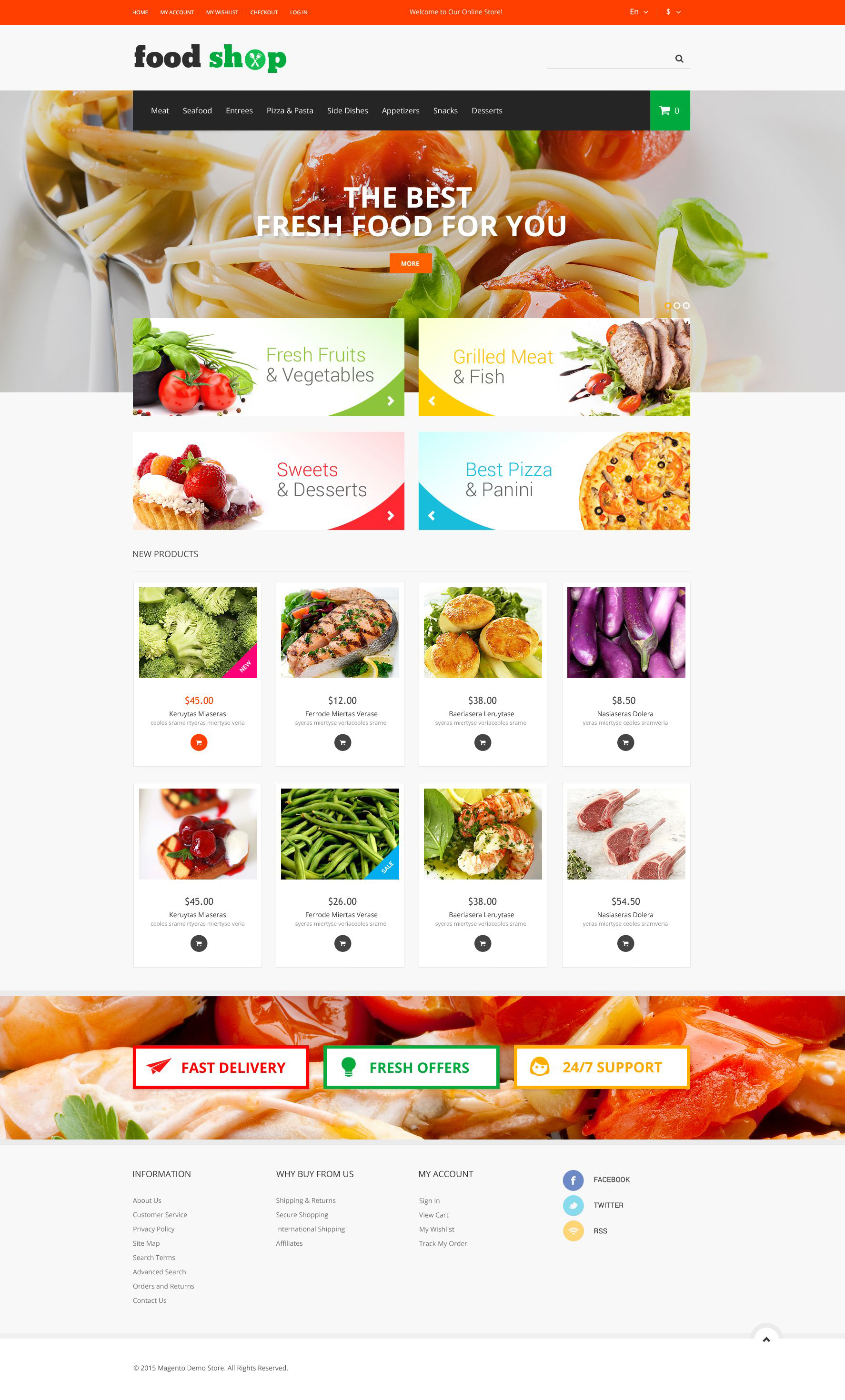 Reszponzív Tasty Shop Magento sablon 52192 - képernyőkép