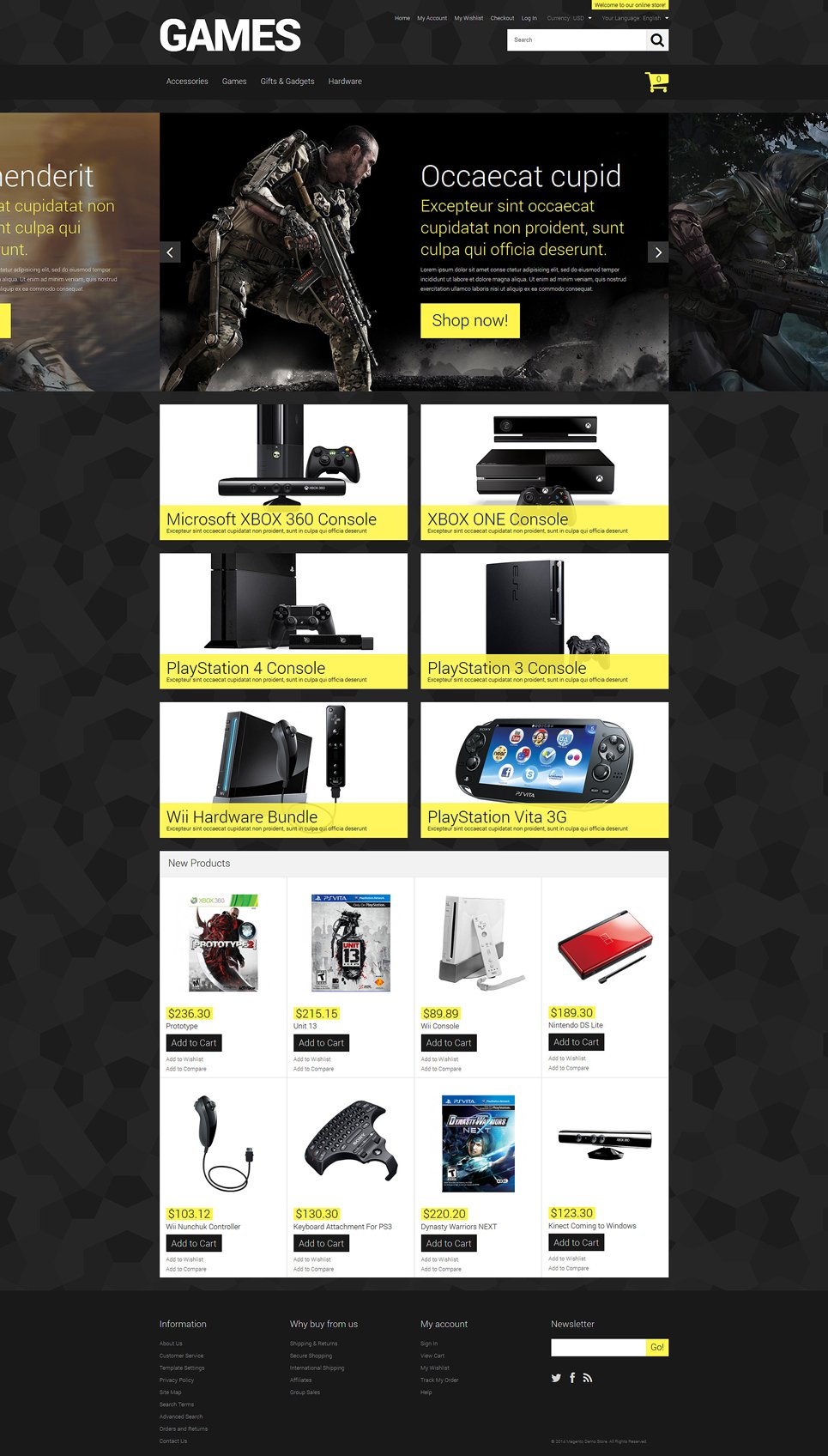 Store for Hardcore Gamers Magento Theme New Screenshots BIG