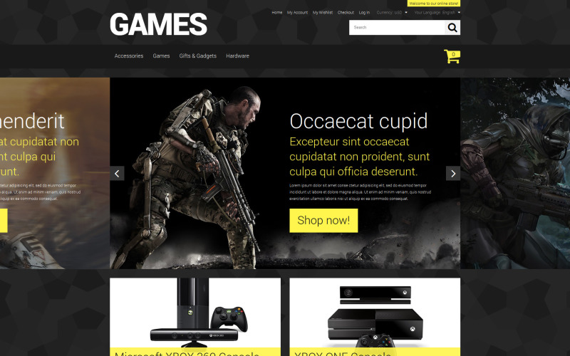 Store for Hardcore Gamers Magento Theme