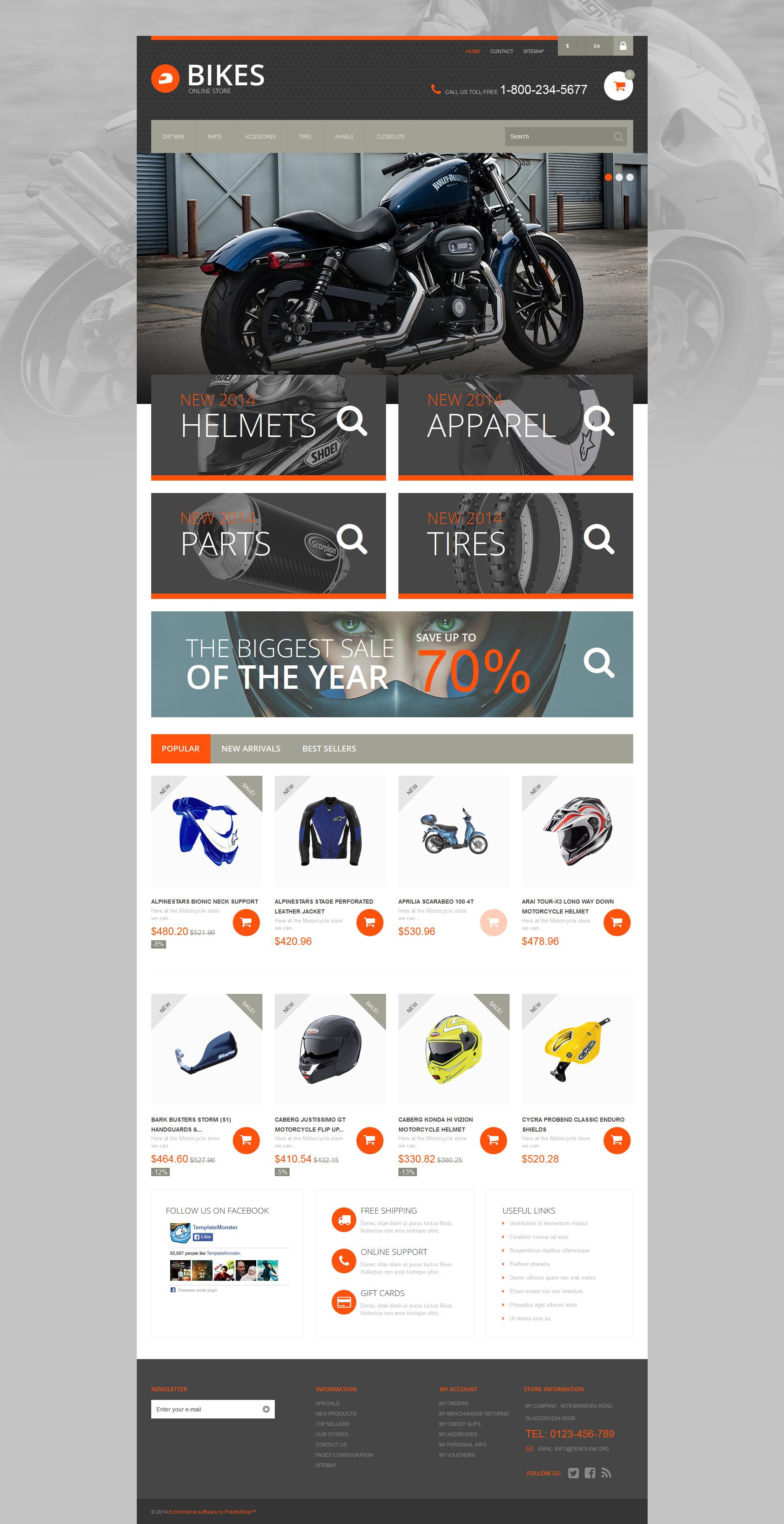Tema De PrestaShop "Speedy Ride" #52186 - captura de pantalla
