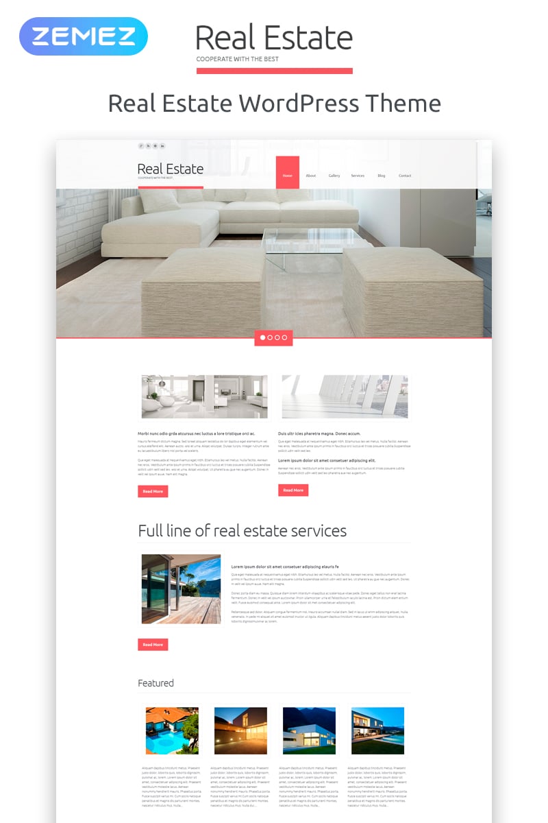 Tema De WordPress Responsive para Sitio de Agencias inmobiliarias #52174 - captura de pantalla