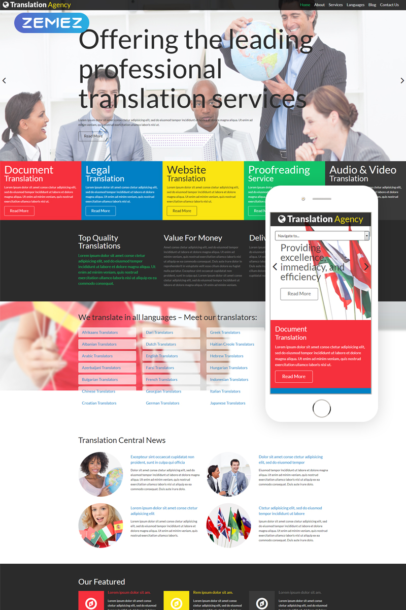 Translation Agency Modern Joomla Template - screenshot