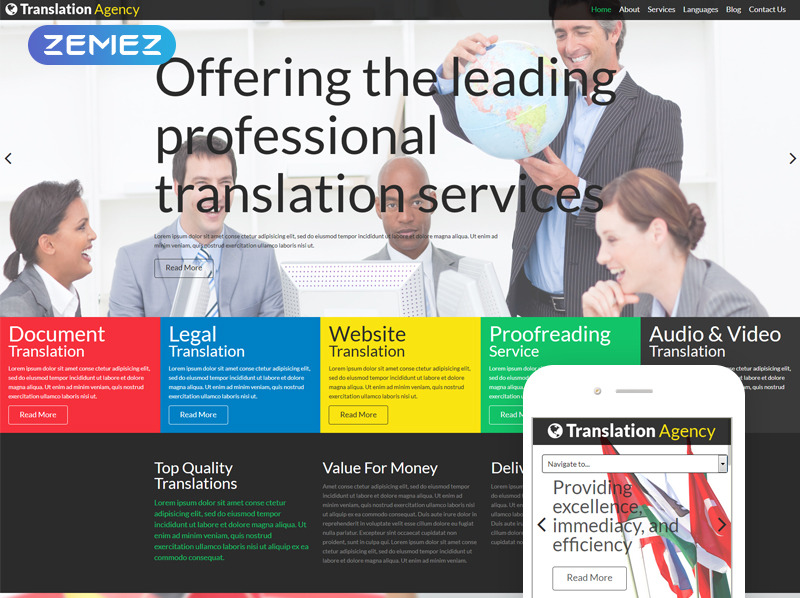 Translation Bureau Joomla Template 52101