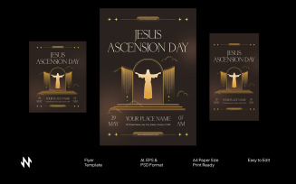 Black gold Jesus Ascension Day Flyer