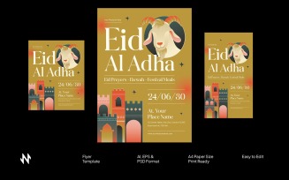 Golden Eid Al-Adha Flyer Template