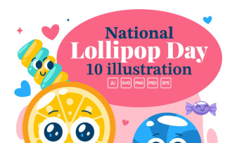 10 National Lollipop Day Illustration