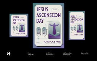 Purple Jesus Ascension Day Flyer