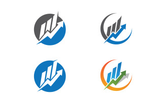 Business growth Finance concept logo illustration design v.45