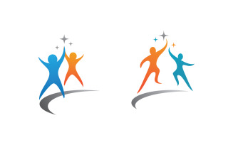 Healthy life Human fit sport logo sign illustration v.88