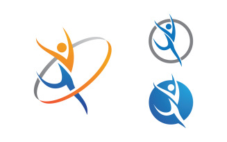 Healthy life Human fit sport logo sign illustration v.89