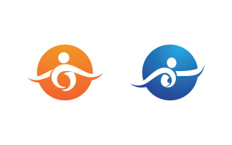 Healthy life Human fit sport logo sign illustration v.90