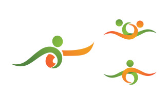 Healthy life Human fit sport logo sign illustration v.92