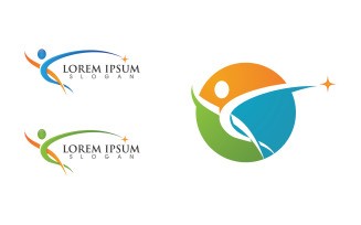 Healthy life Human fit sport logo sign illustration v.99