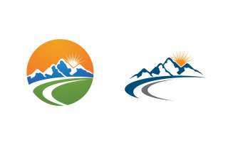 Mountain Hill icon Logo illustration design Template v.16