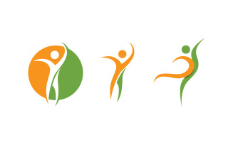 Healthy life Human fit sport logo sign illustration v.104
