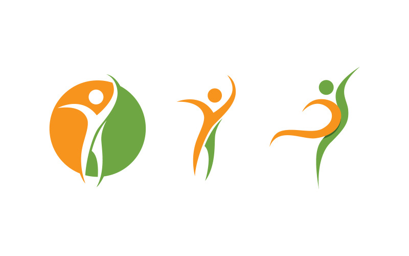 Healthy life Human fit sport logo sign illustration v.104 Logo Template