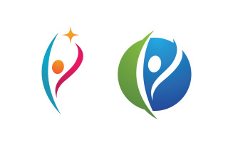 Healthy life Human fit sport logo sign illustration v.106