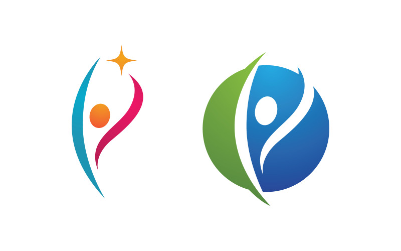 Healthy life Human fit sport logo sign illustration v.106 Logo Template