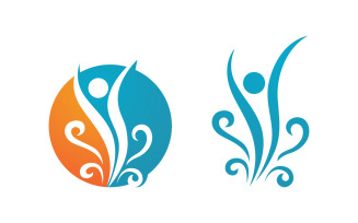 Healthy life Human fit sport logo sign illustration v.107