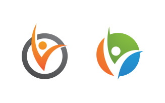 Healthy life Human fit sport logo sign illustration v.110