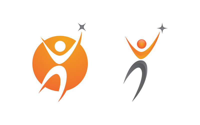 Healthy life Human fit sport logo sign illustration v.111 Logo Template