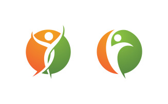 Healthy life Human fit sport logo sign illustration v.112