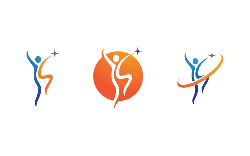 Healthy life Human fit sport logo sign illustration v.114 Logo Template